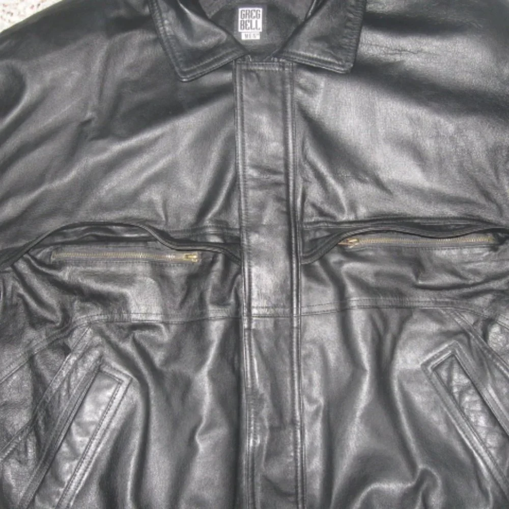 Greg Bell Black Leather Coat